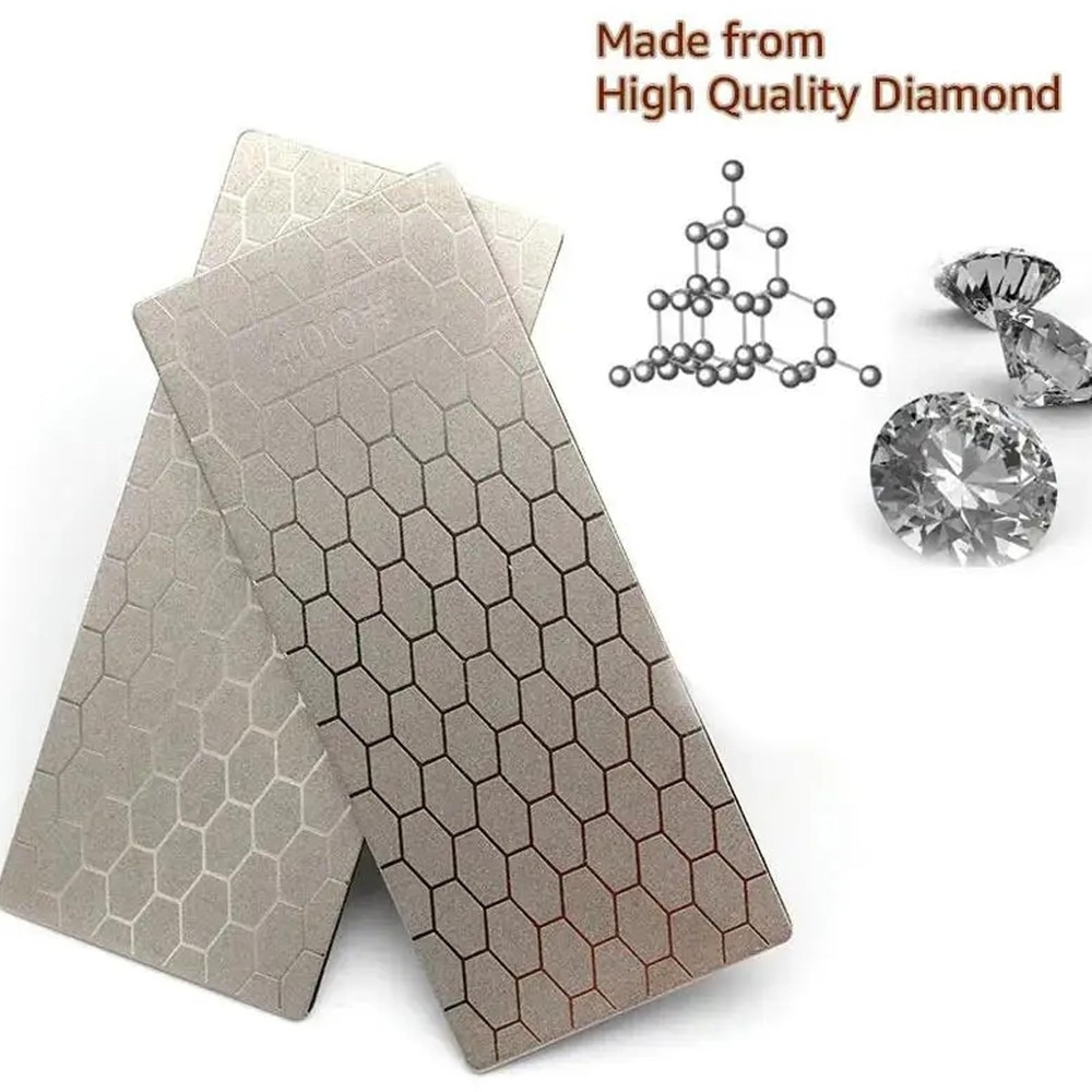 Diamond Sharpening Stone Set 14 Pcs Lapping Plate Coarse/Medium/Fine Grits