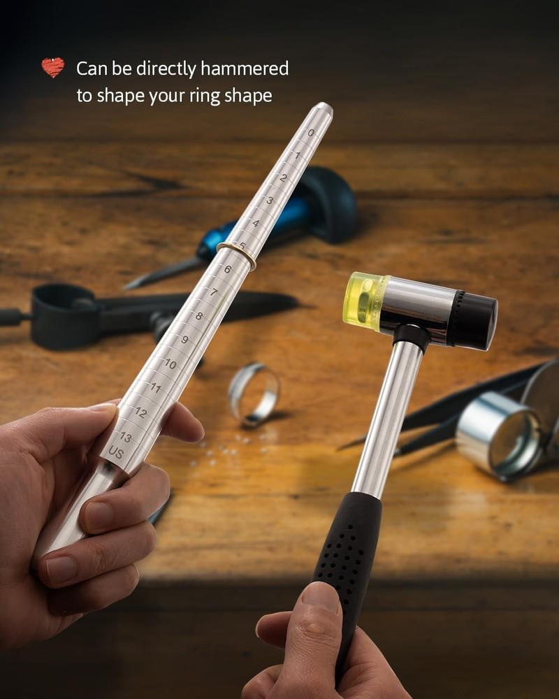 Meowoo Ring Sizer, Can be Hammered Solid Mandrel and Jewelry silver
