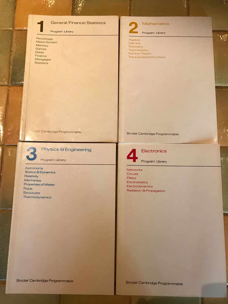 Sinclair Cambridge Programmable Calculator & Program Library books