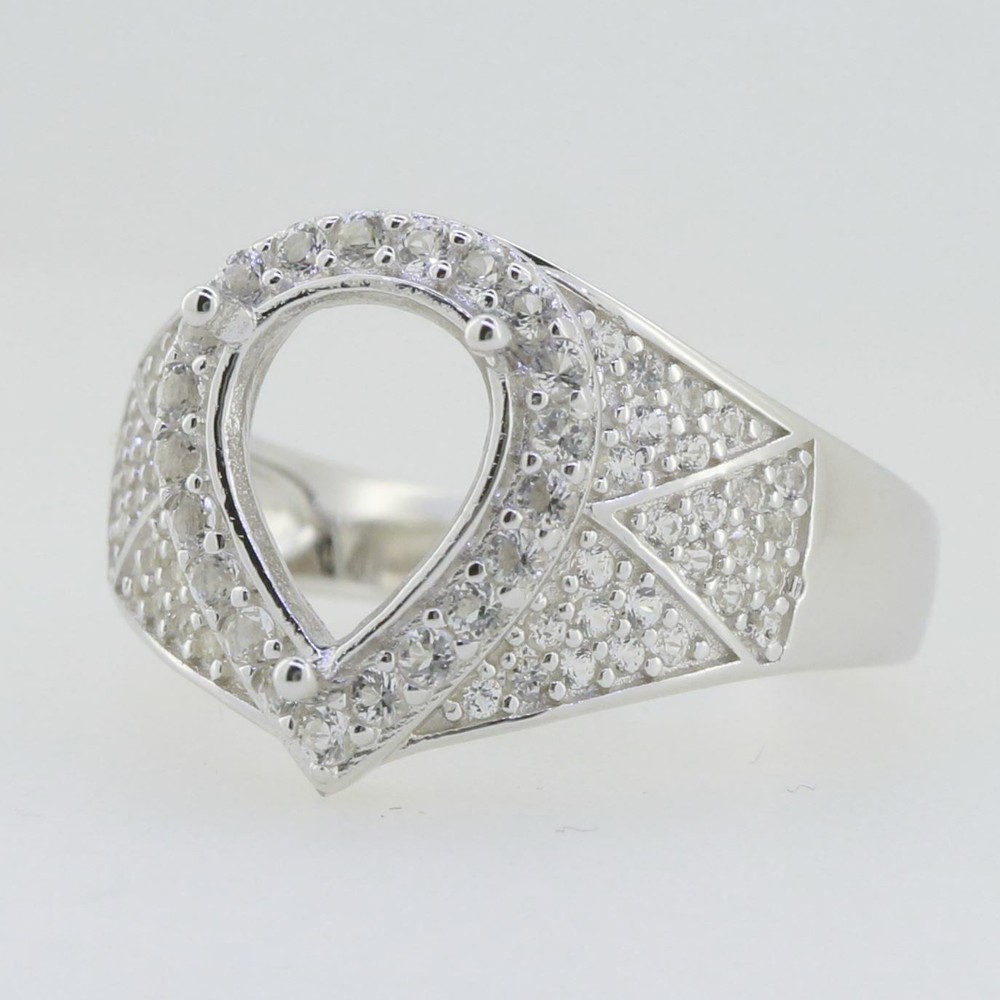 Sterling Silver Semi Mount Ring Setting Pear PE 10X8mm