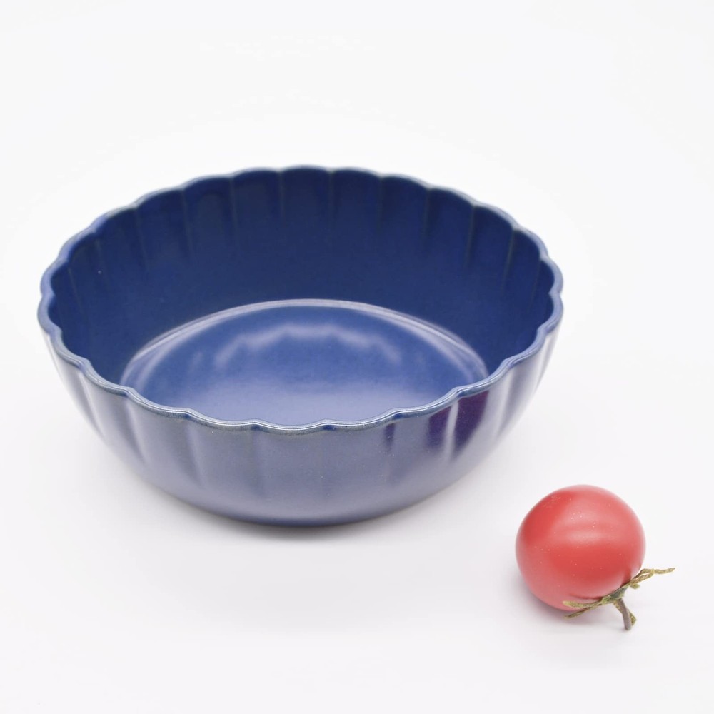 Bowl 390ml Deep Blue Seto Ware Microwave Safe Japan