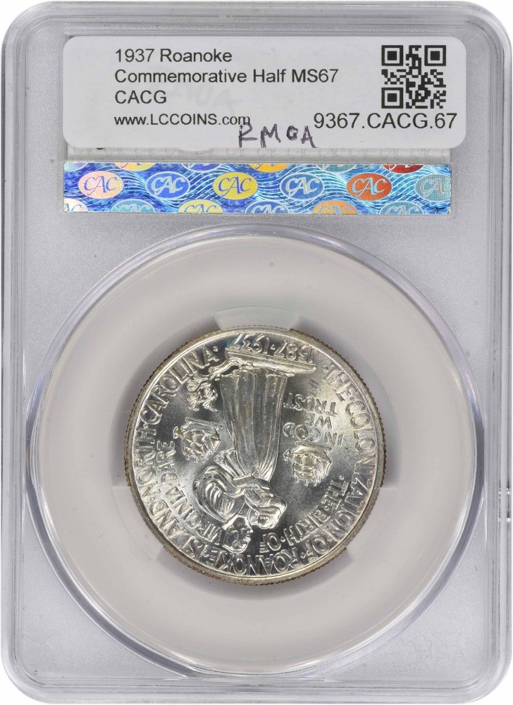 Roanoke Commemorative Silver Half Dollar 1937 MS67 CACG