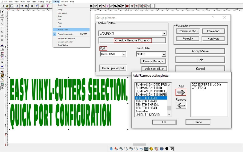WINPCSIGN BASIC Sign Making & Editing software SVG 500 Vinyl cutters drivers