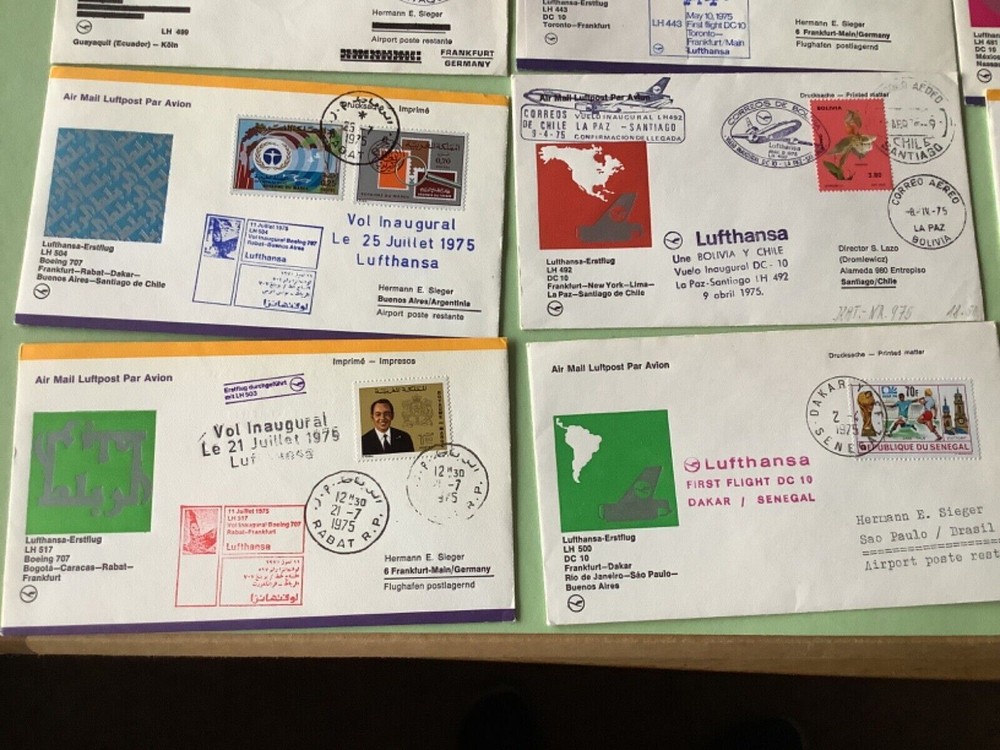 Airmail flight covers 12 mixed items Ref A1639