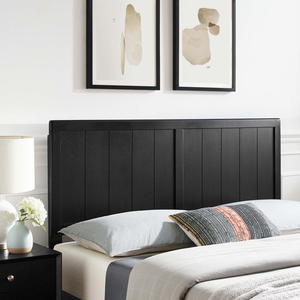 Modway Robbie Wood Full Headboard in Black