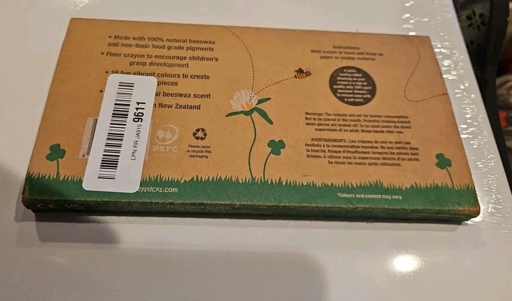 Honey Sticks 100% Bees Wax Crayons 16 Pack