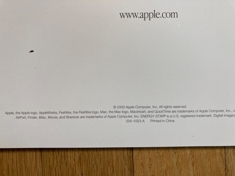 iMac Setup Folder and User’s Guide 2000