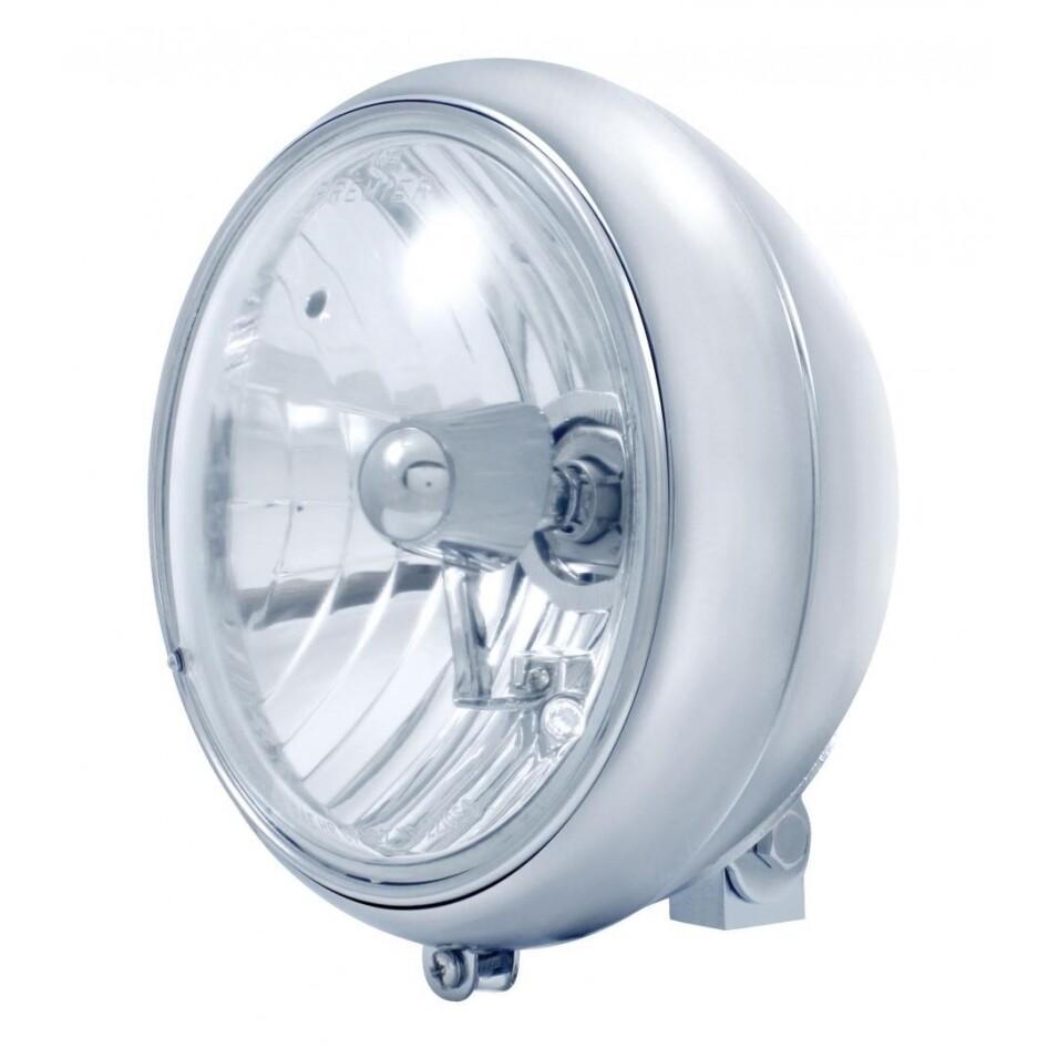 7" Motorcycle Headlight w/ Crystal H4 Halogen Bulb