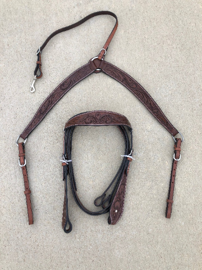 Premium Argentinian Leather Headstall and Breast Collar Set