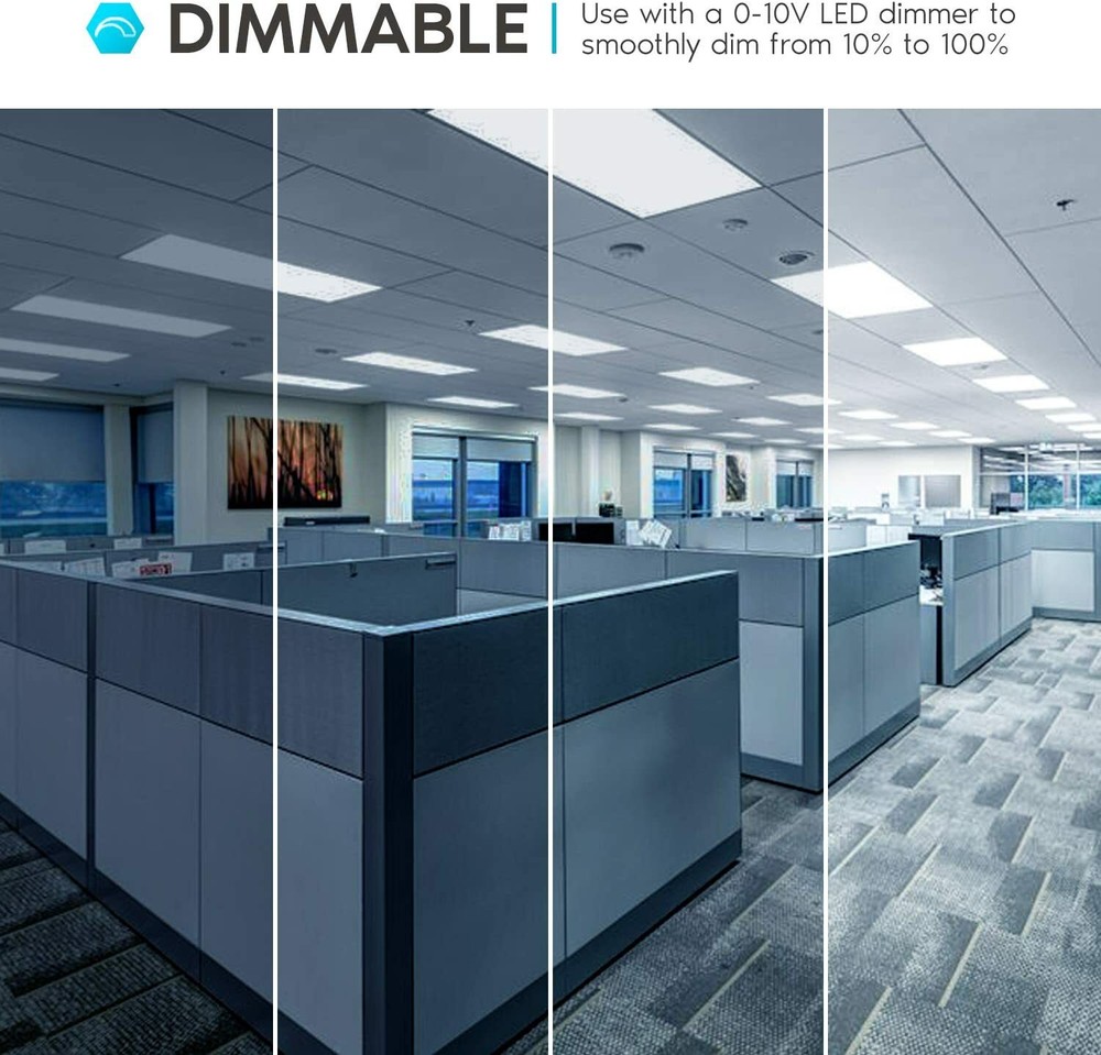 2x4 FT LED Flat Panel Troffer Light, 4 Pack 75 Watts 8400LM Drop Ceiling Lights