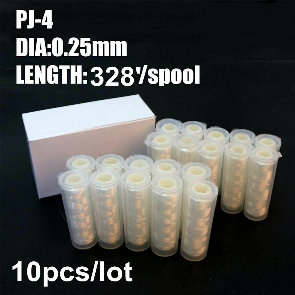 10pcs 0.2/0.25mm Strong Polyester Fishing Bait Elastic Thread Spool