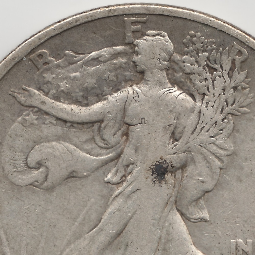 1918 D Walking Liberty Half Dollar, VF