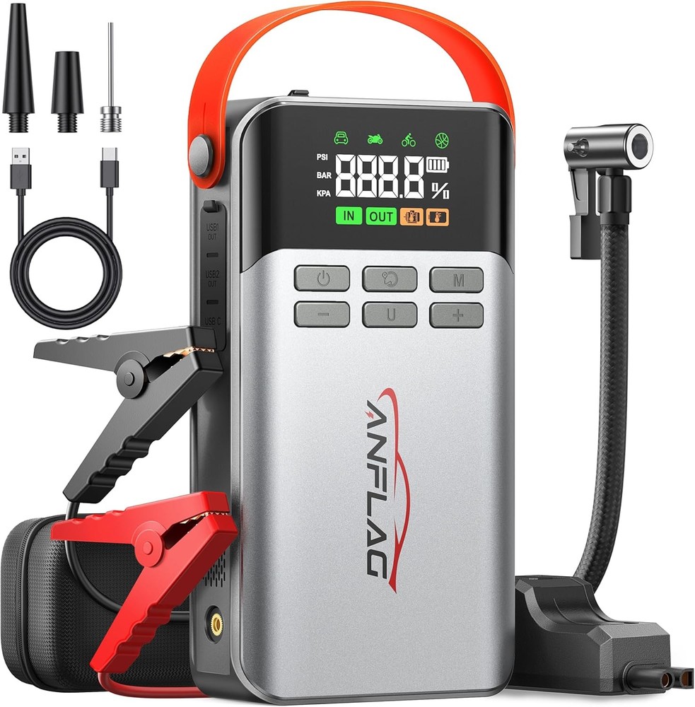 8-in-1 Car Jump Starter with Air Compressor,5500A Portable 5500A