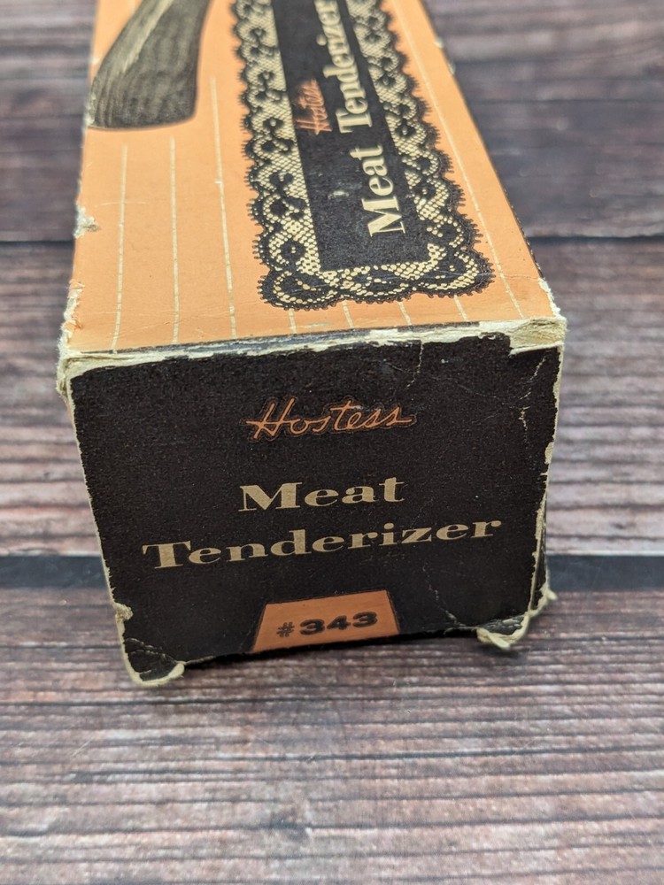 Hostess Meat Tenderizer Bakelite Handle Original Box Stainless Kitchen Gadget