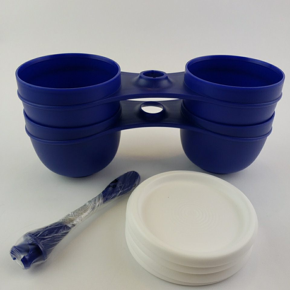 Tupperware Essentials 4 Section Condiment Server Set Black w/White seals NEW