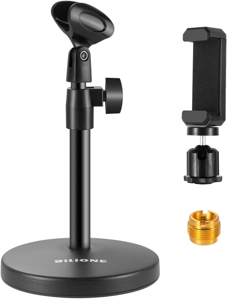 3 in 1 Multi Function Desktop Microphone Stand, Adjustable Table Mic Stand wi...
