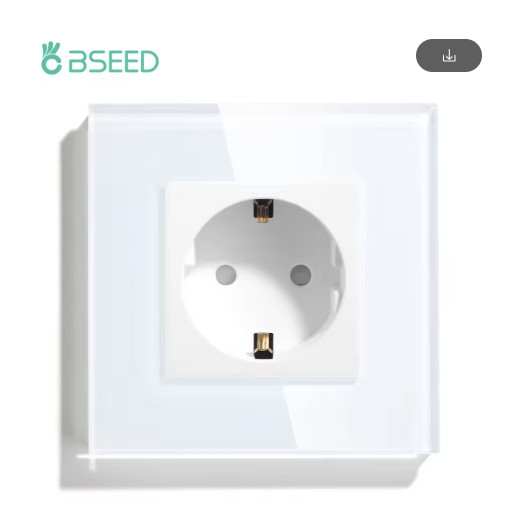 BSEED EU Wall Socket USB Type-C Glass Panel Touch Switch Outlet