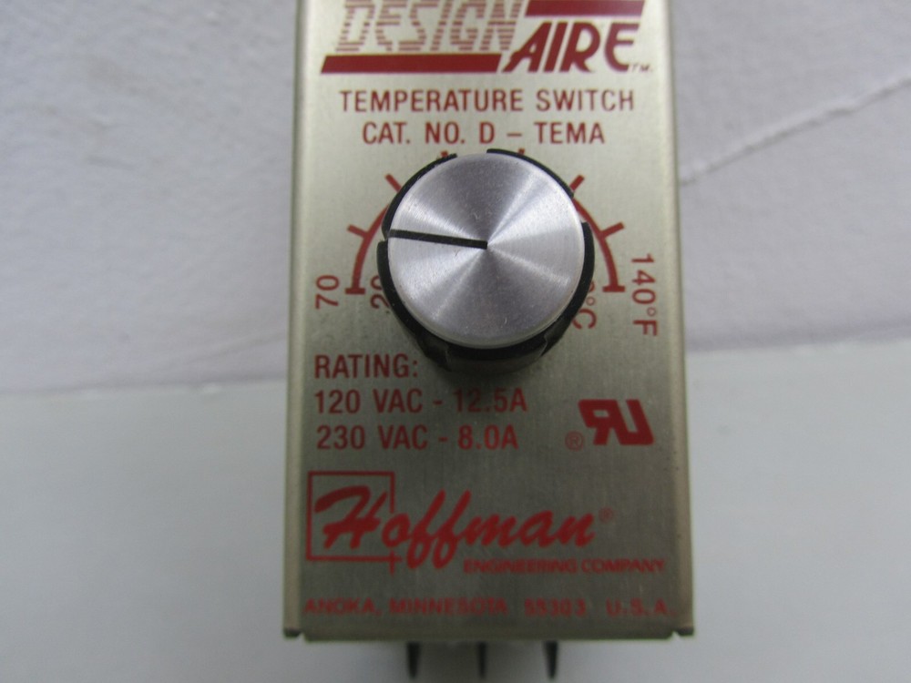 HOFFMAN DESIGN AIRE NO. D-TEMA TEMPERATURE SWITCH, USED