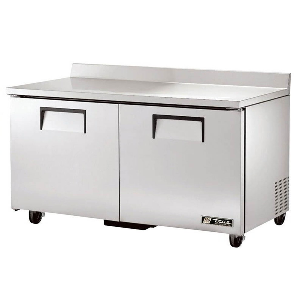True TWT-60-HC 60" Solid Two Door Worktop Refrigerator, 16 Cu. Ft.