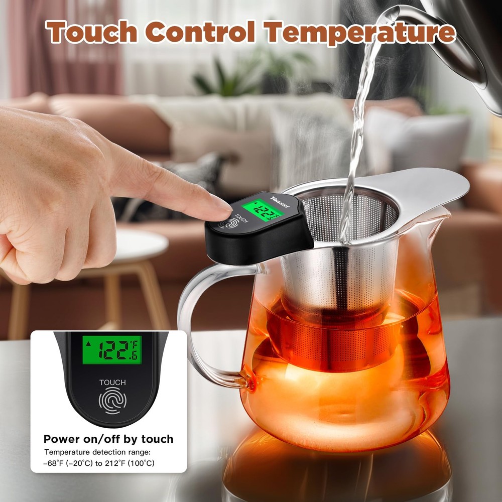 2025 Upgrade Touch Control Temperature Tea Infuser Strainers Extra Fine 18/8 ...