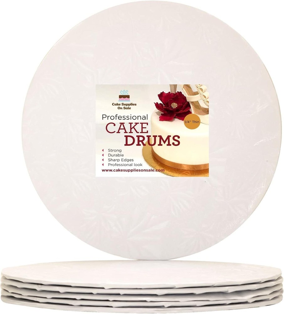 10" White Round Thin Drum 1/4" 6 count