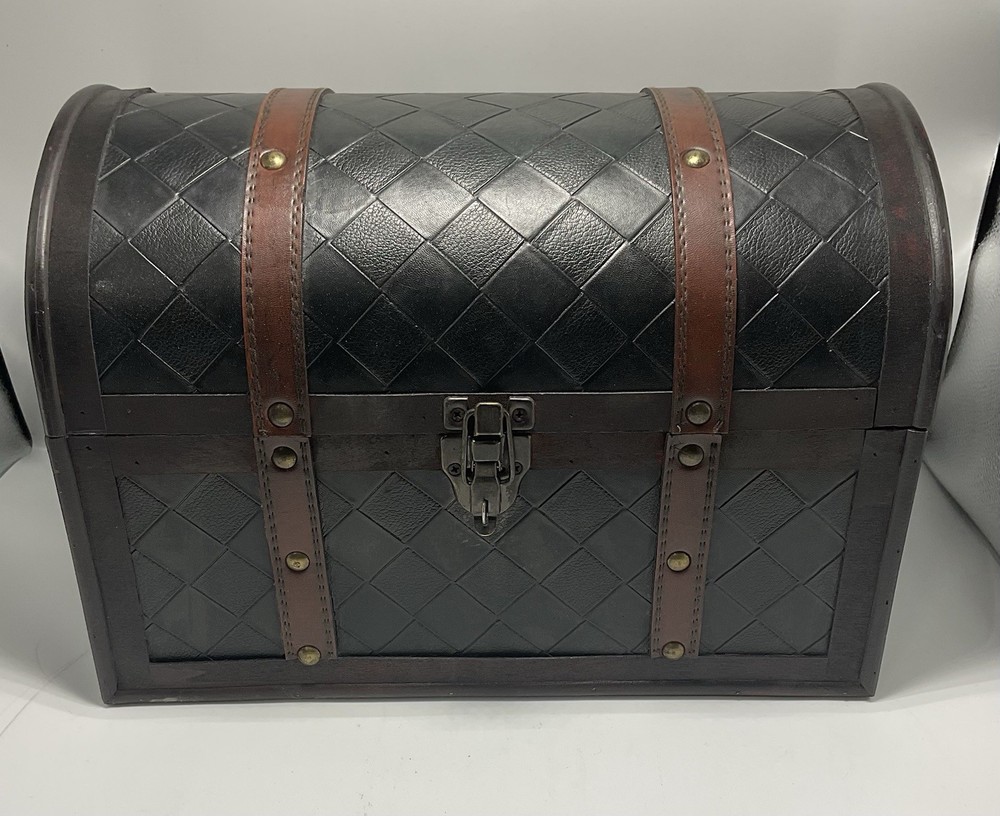 Leather Round Top Trunk