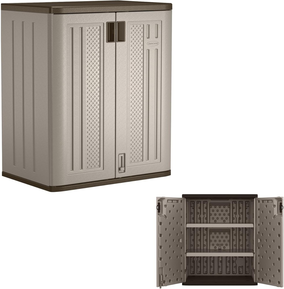 36" Resin Base Garage Storage Cabinet Platinum