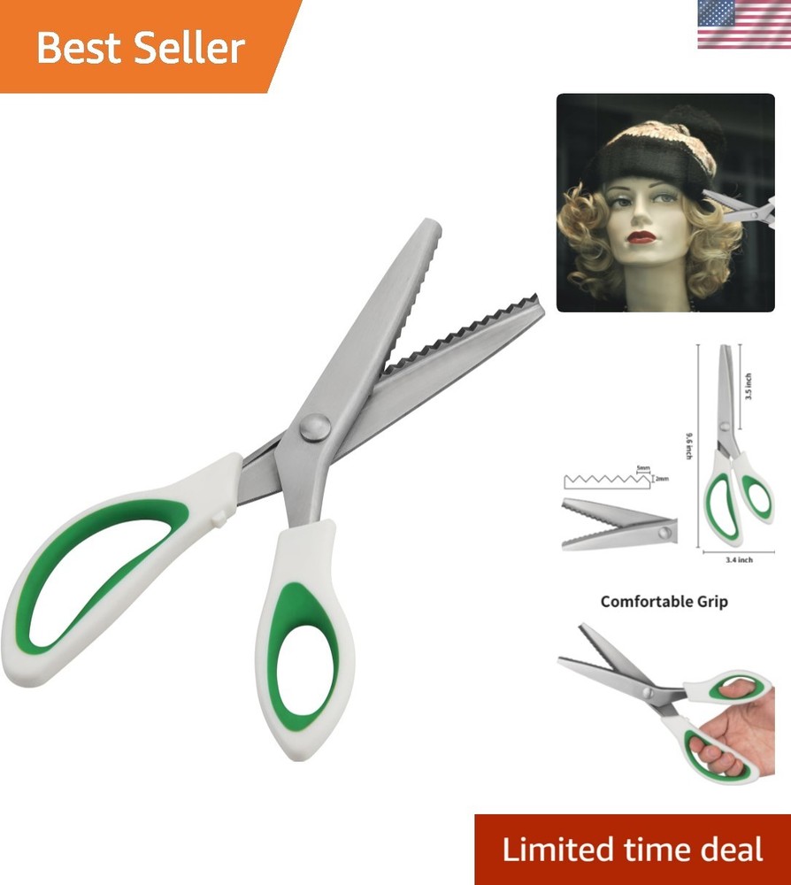 Pinking Shears, 9" Zig Zag Craft Scissors Decorative Edge, Pinking Shears for...
