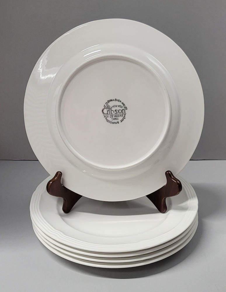 Gibson Designs Le Claire White Dinner & Salad Plates