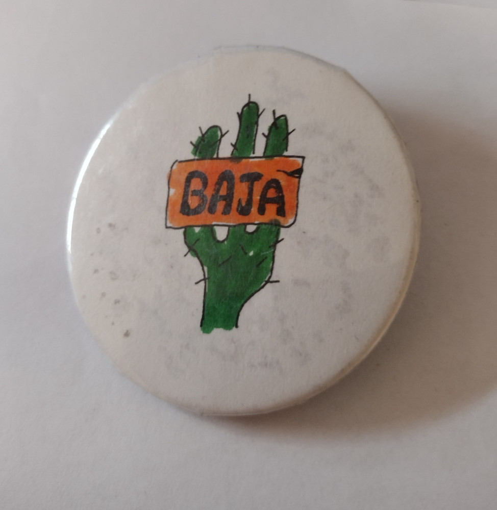 BAJA Cactus Souvenir Badge Button Pin