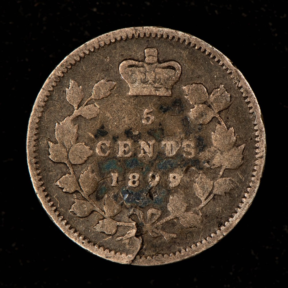 1899 5c Canada 5 Cents Silver - Mint Error Lamination Error - SKU-Z5737