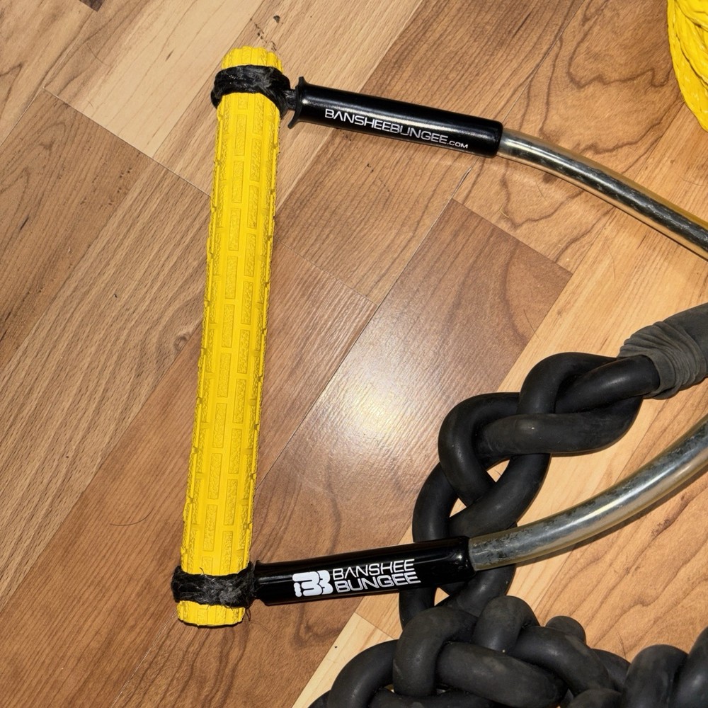 Banshee Bungee with Handle Grip, Black/Yellow 10ft black rope