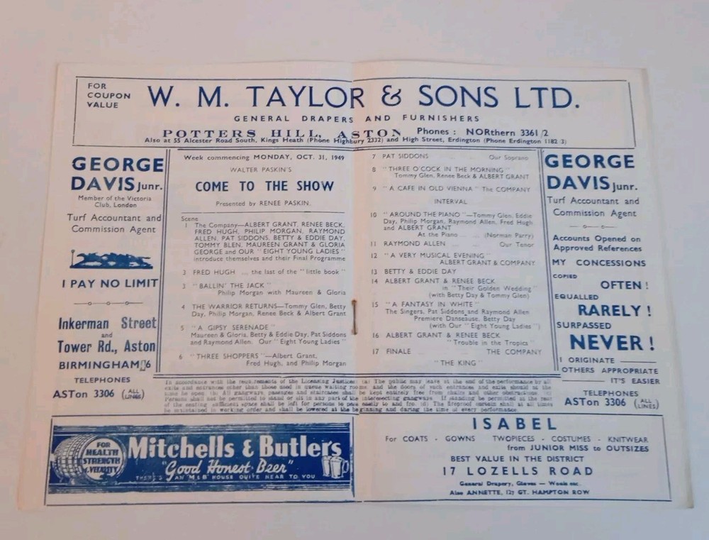 4 X Aston Hippodrome Programmes Bundle - 1948 - 50 Vintage Theatre