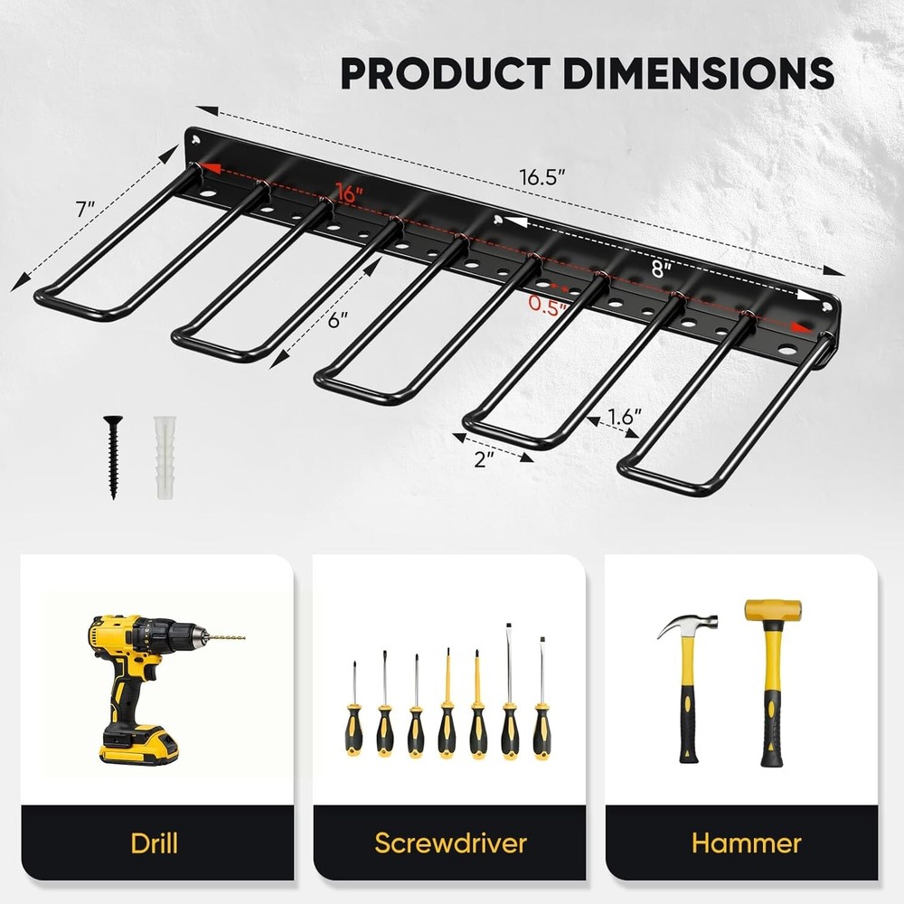 Power Tool Organizer Wall Mount Drill Holder Heavy Duty Tool Rack Garage Storage