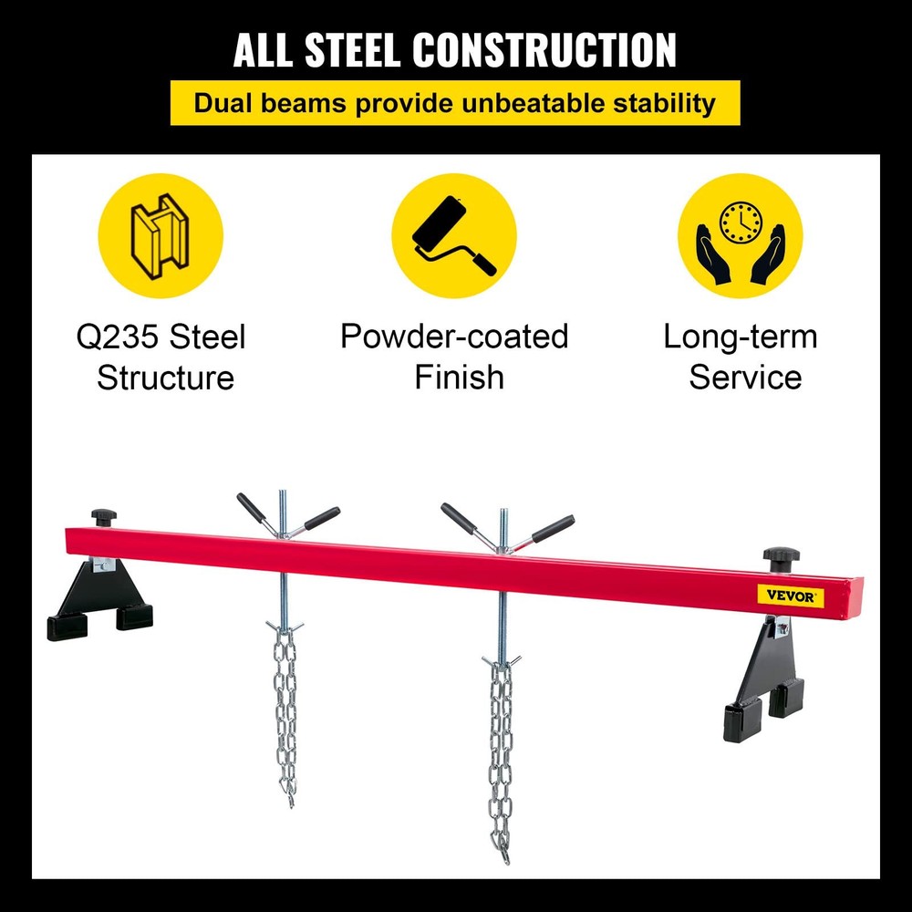 VEVOR Engine Support Bar 1100 Lbs Capacity Transverse 1100 Lbs, Red