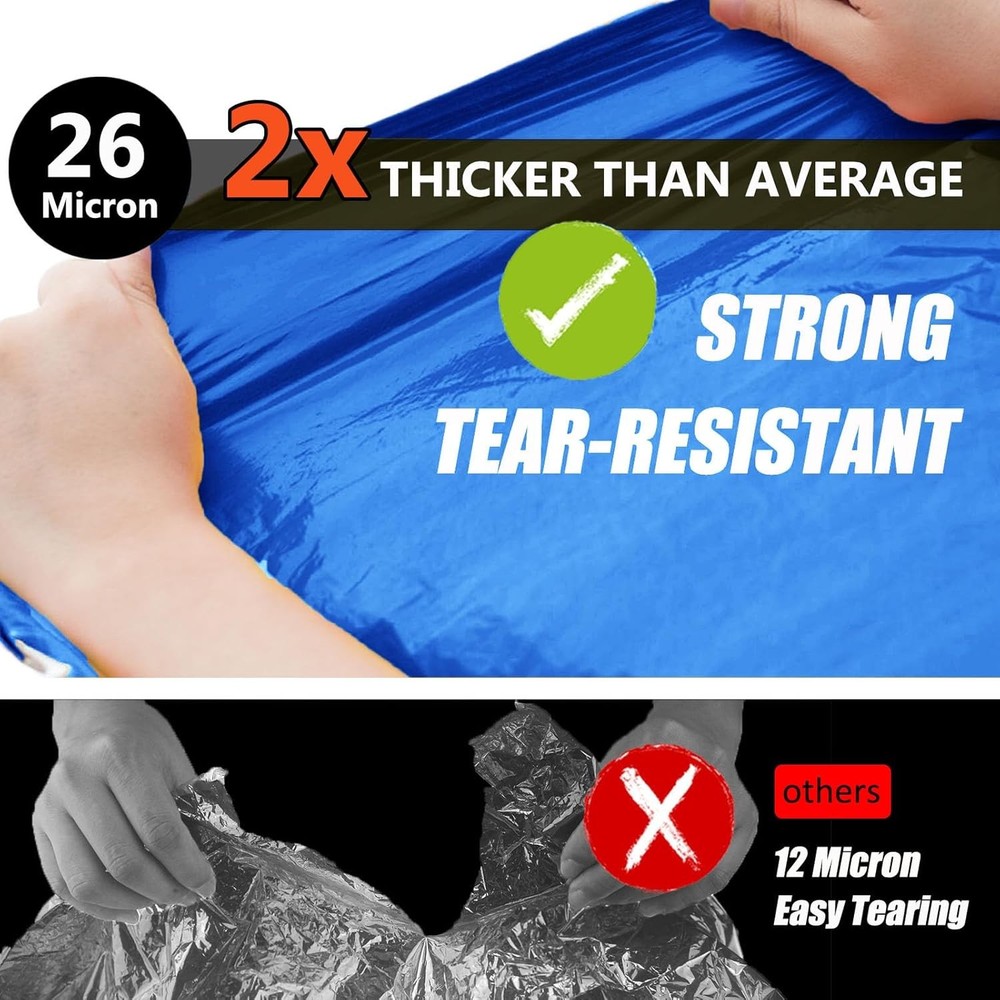 Frelaxy Emergency Blanket 2-Pack/4-Pack, Extra-Thick Full, Blue - 2 Pack