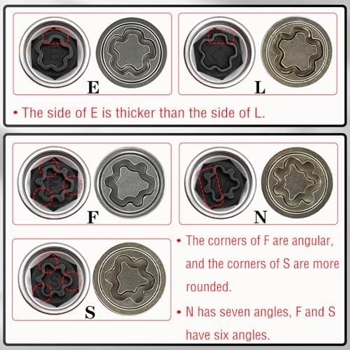 E Wheel Locking Nut Key Compatible with Audi Series, (Socket OD 27mm - Scoket E