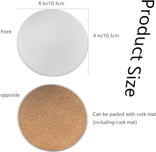 Sublimation Ceramic Coasters,Sublimation Blanks Bulk Round Drinks Coffee 24PCS
