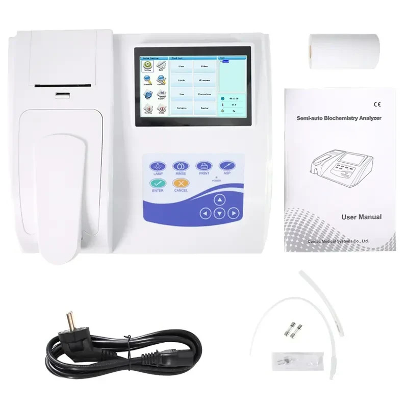 Semi-auto Biochemistry Analyzer 7'' LCD Touch Screen analyzing blood fluid Print