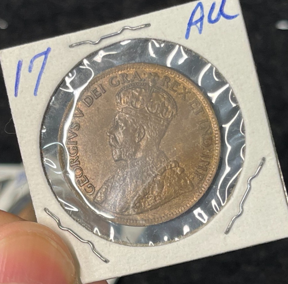 1917 Canada One Large Cent Coin High Grade