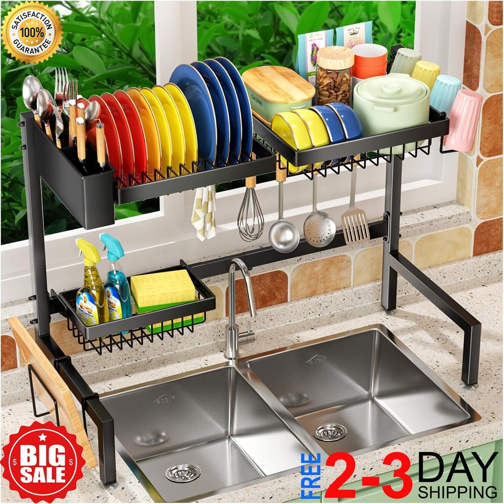 Dish Drying Rack Large Over The Sink Dish Drainer Drying Rack Kitchen Organizers