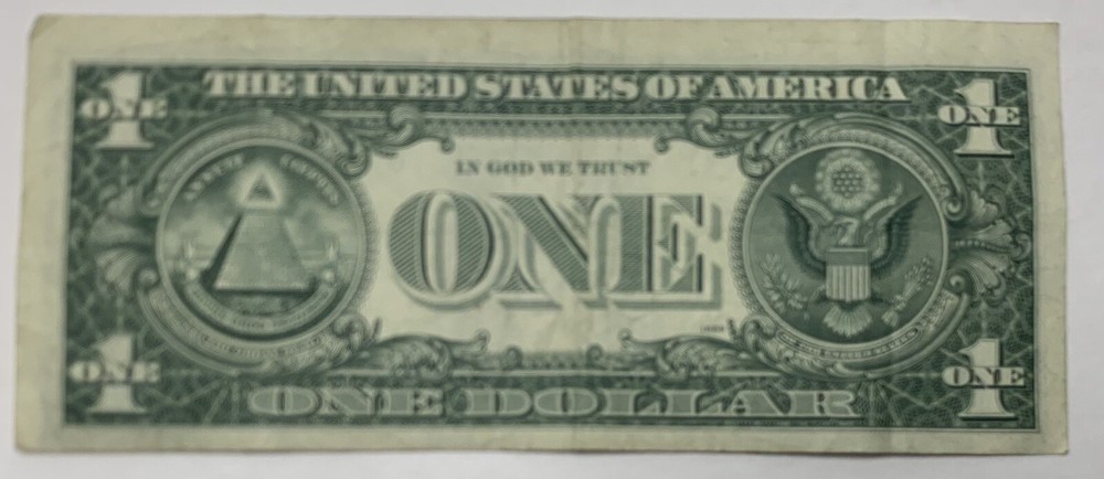 1969 D $1 DOLLAR Bill MISALIGNMENT~ MISCUT ERROR ☆ FED RESERVE NOTE