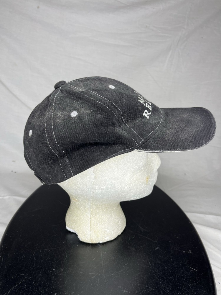 The MATRIX Reloaded Black Baseball Cap w White Stitch + Adjustable Strap Used