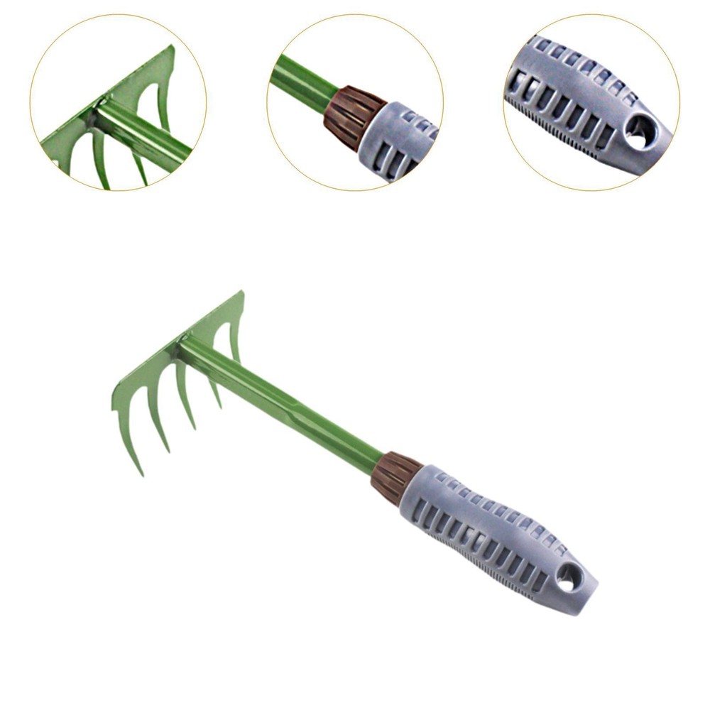 Leaf Rake Weeds Puller Weeds Pulling Tool 5 Teeths Portable Manual Garden Weeds