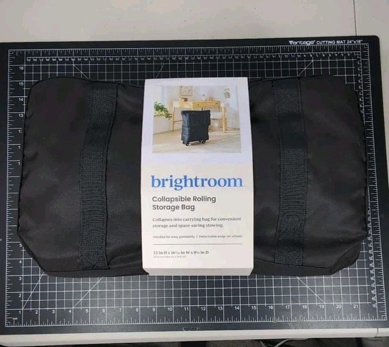 Target Brightroom Collapsible Rolling Storage Bag Black NEW
