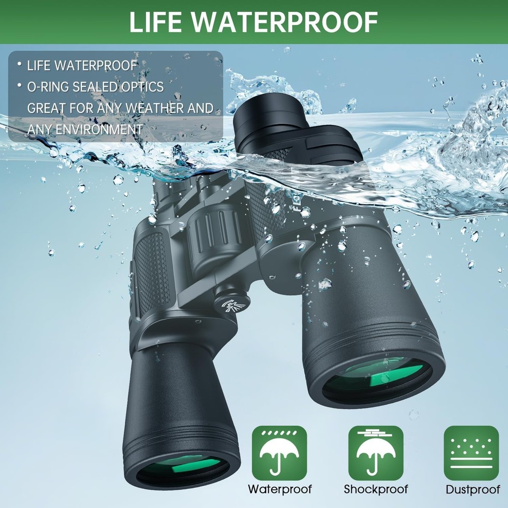 20x50 High Powered Binoculars for Adults, Waterproof Compact Binoculars with ...
