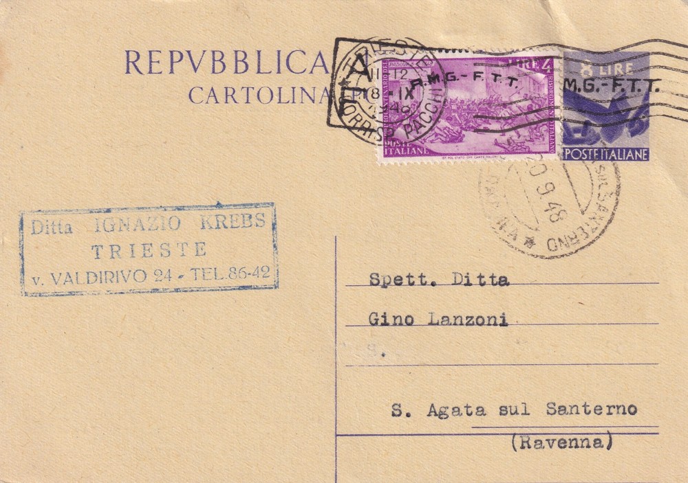 XX6-Trieste AMGFTT-8 £ + 14 £ Risorgimento Soprast.