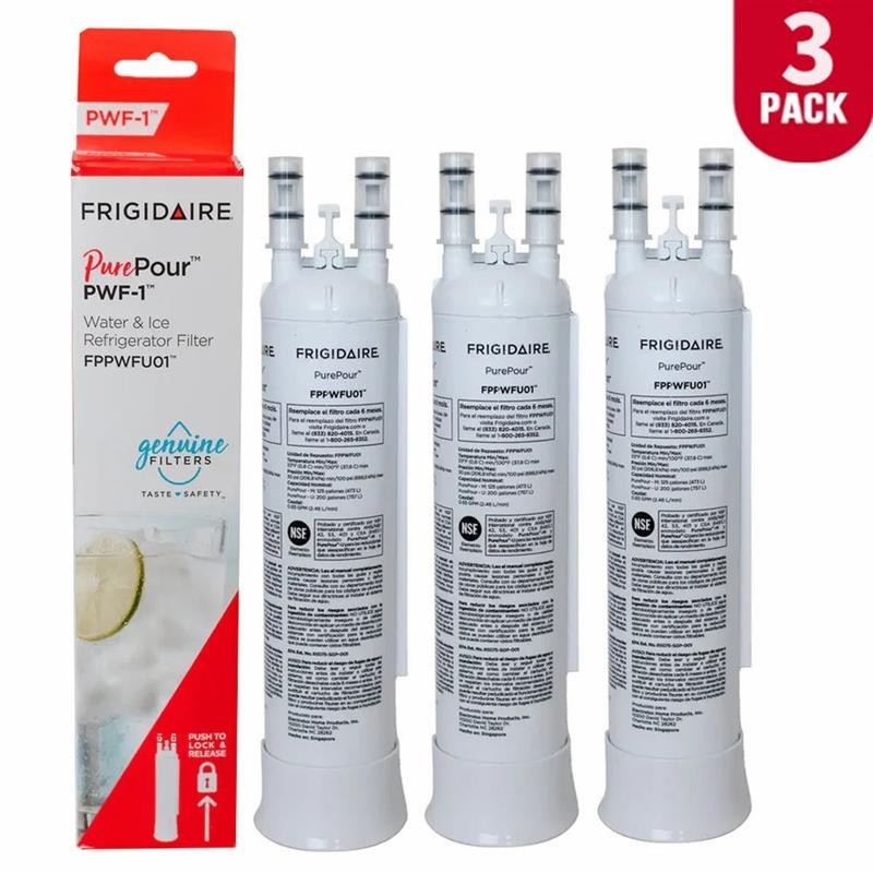 Frigidaire FPPWFU01 PurePour PWF-1 Refrigerator Water Filter-3PACK