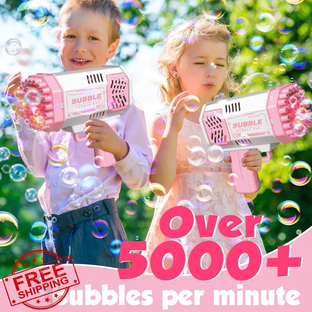 Bubble Machine for Kids, 3-8 Years, Bubble Solution, Outdoor Toy