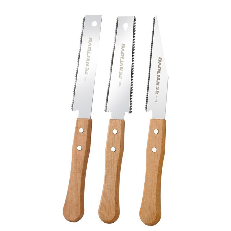 3-Piece Pull Saw, Sharp Wood Cutting Hand Saw with Beech Handle